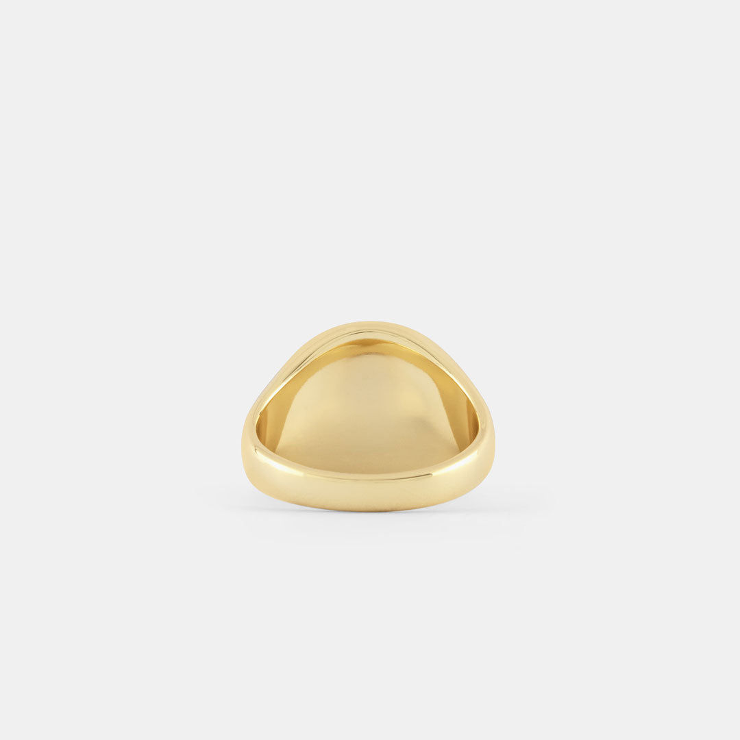 Gold Round Signet Ring