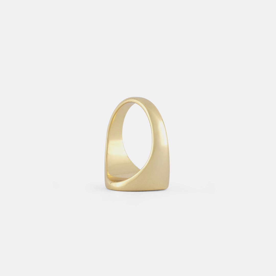 Gold Plated Silver Round Signet Ring