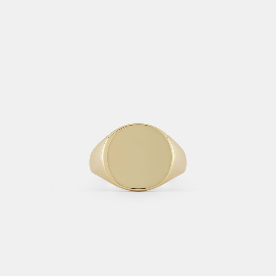 Gold Plated Silver Round Signet Ring