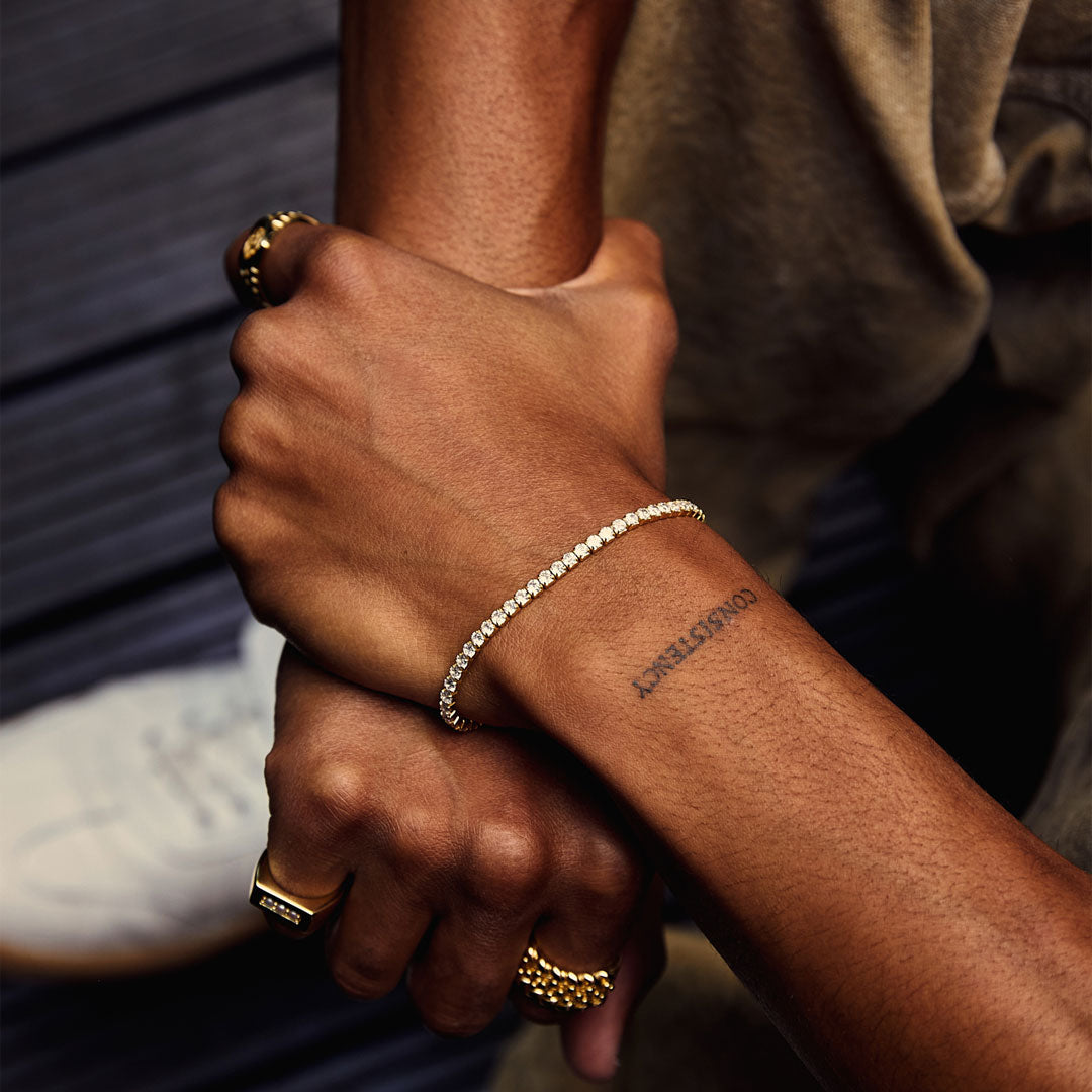 Gold Plated Silver Tennis Chain Bracelet - Serge DeNimes