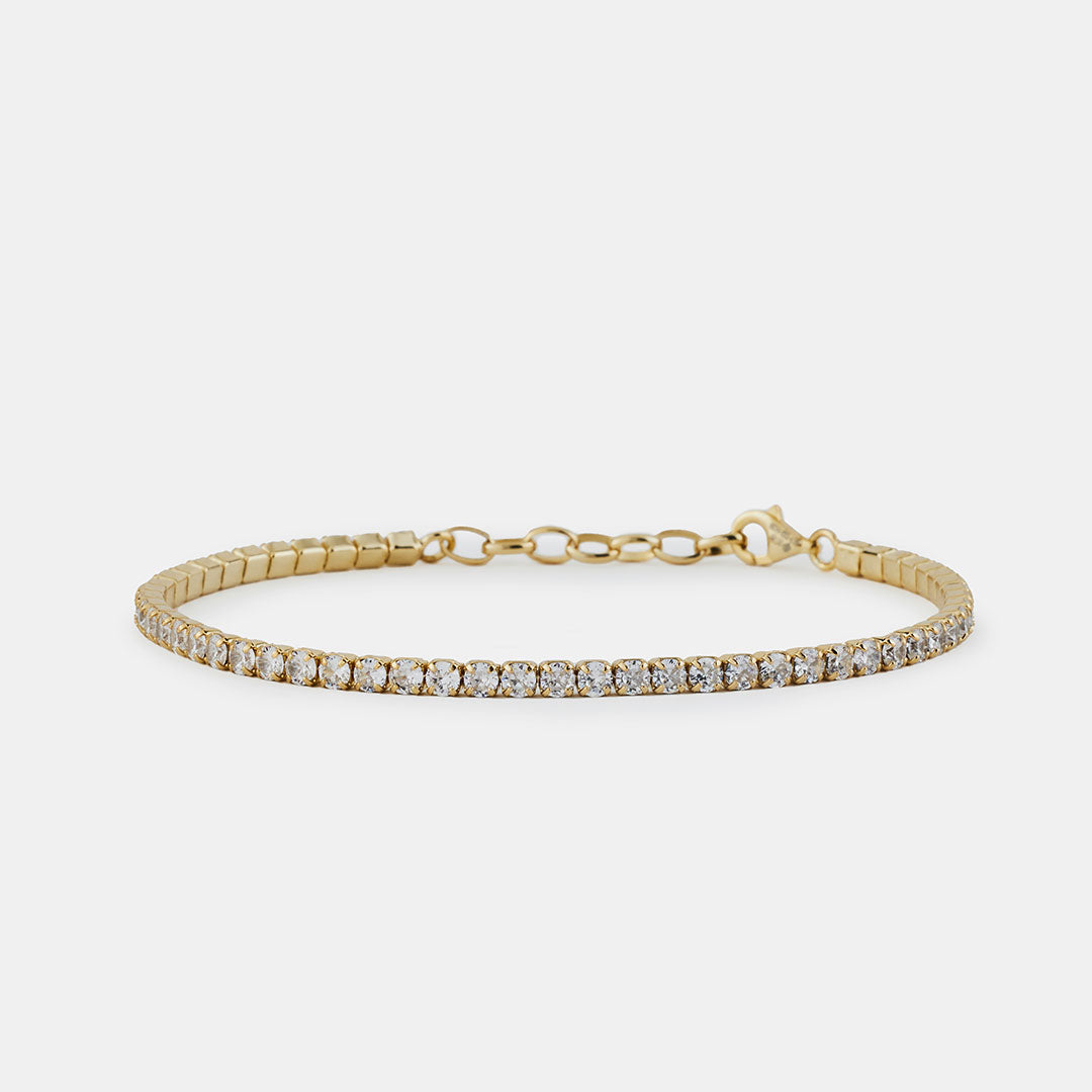 Gold Plated Silver Tennis Chain Bracelet - Serge DeNimes