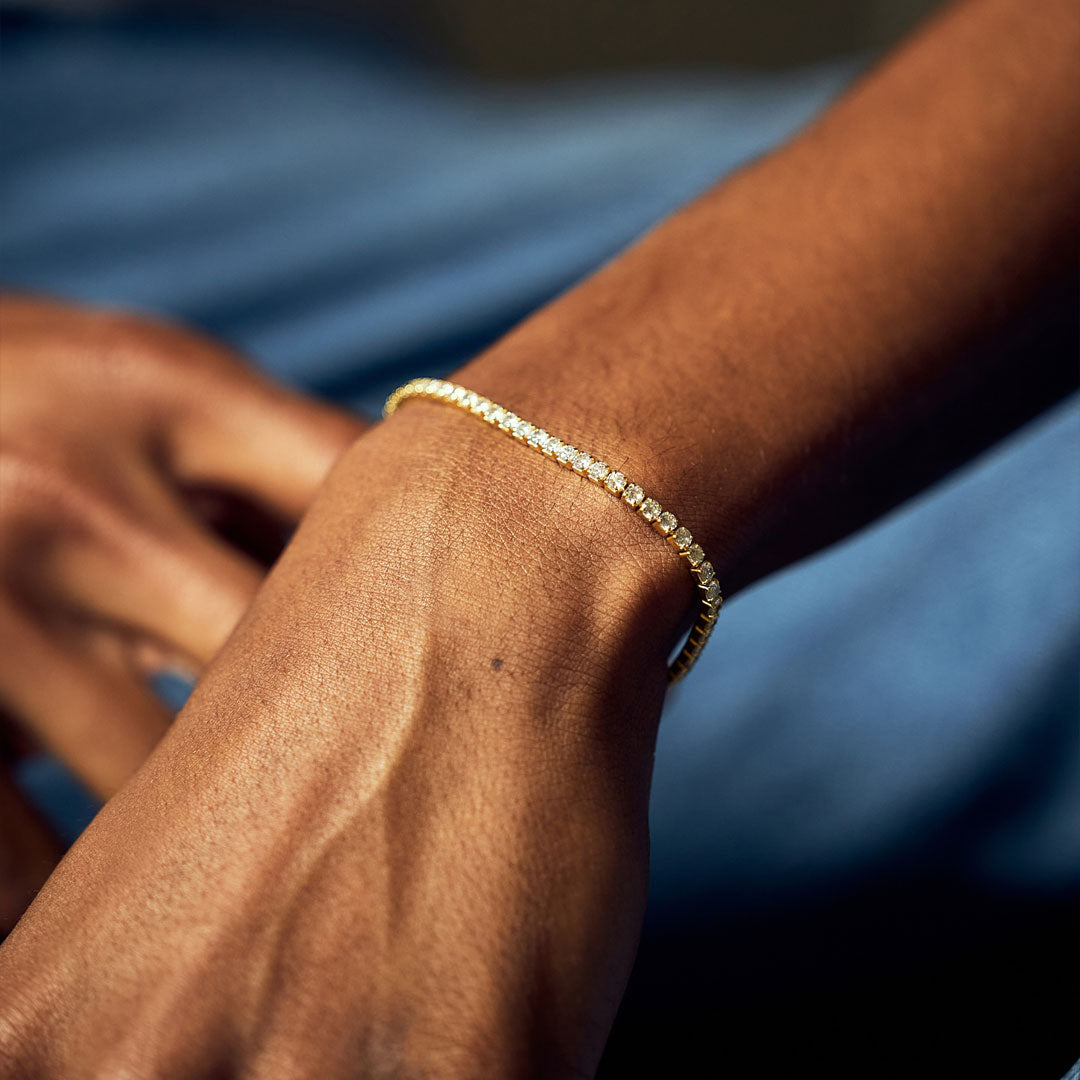 Gold Plated Silver Tennis Chain Bracelet - Serge DeNimes