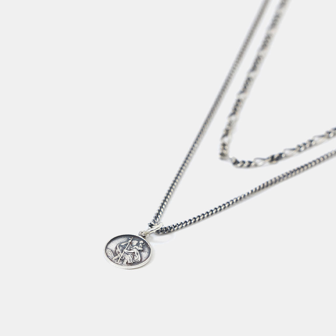 Silver St Christopher Multi Chain Necklace Silver St Christopher Multi Chain Necklace - Serge DeNimes