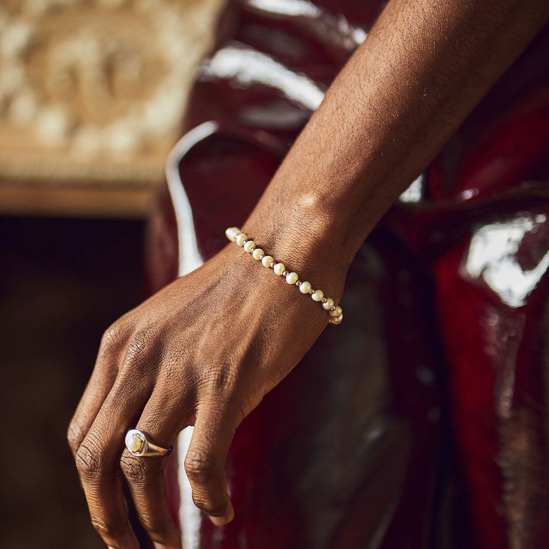 Silver Pearl Bead Bracelet Silver Pearl Bead Bracelet - Limited Edition - Serge DeNimes