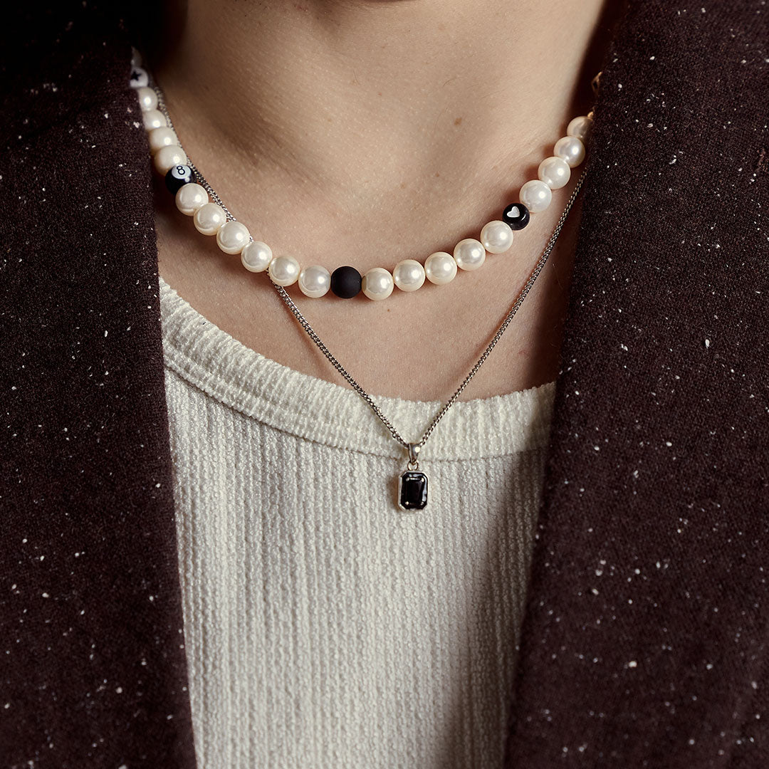 Silver Black Blush Necklace - Limited Edition Silver Black Blush Necklace - Limited Edition - Serge DeNimes
