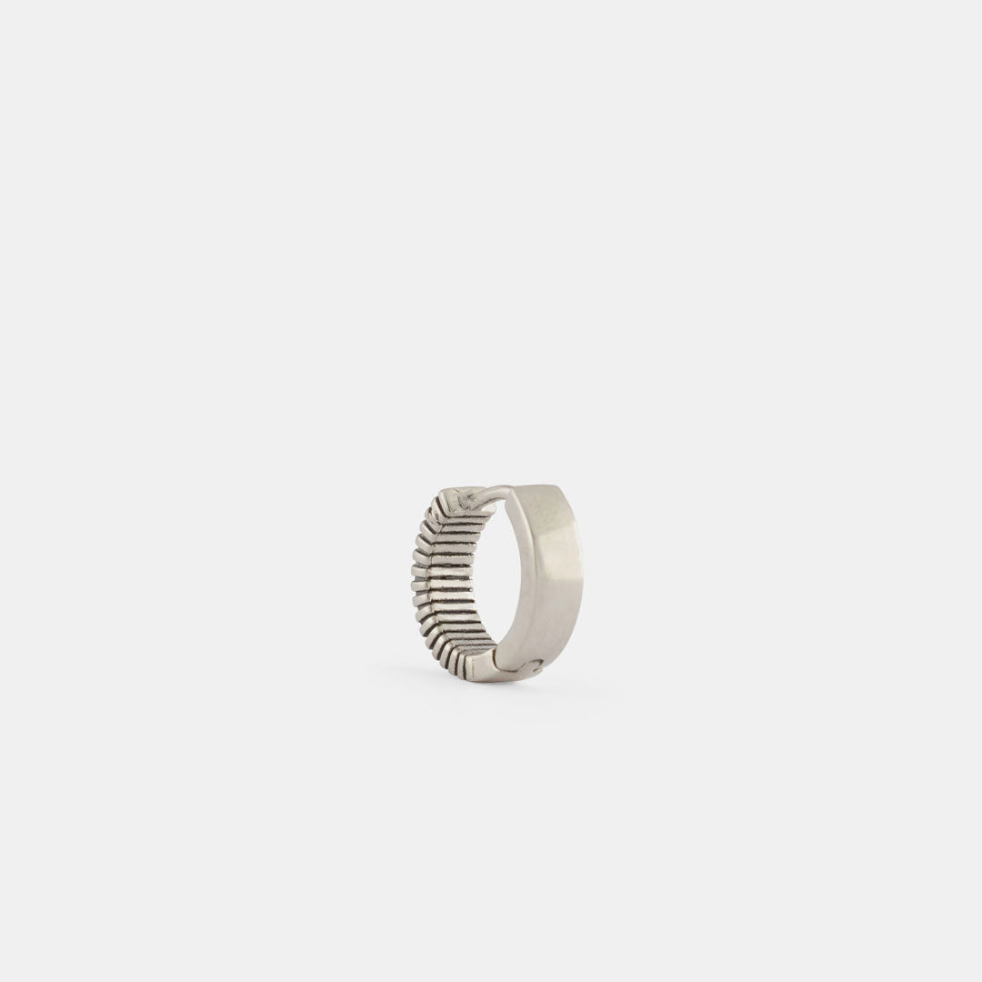 Silver Column Hoop Earring Silver Column Hoop Earring