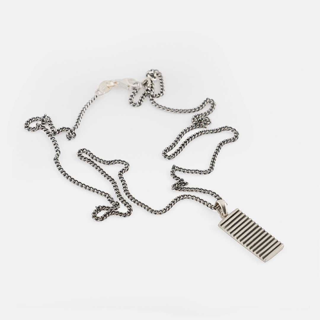 Silver Column Necklace