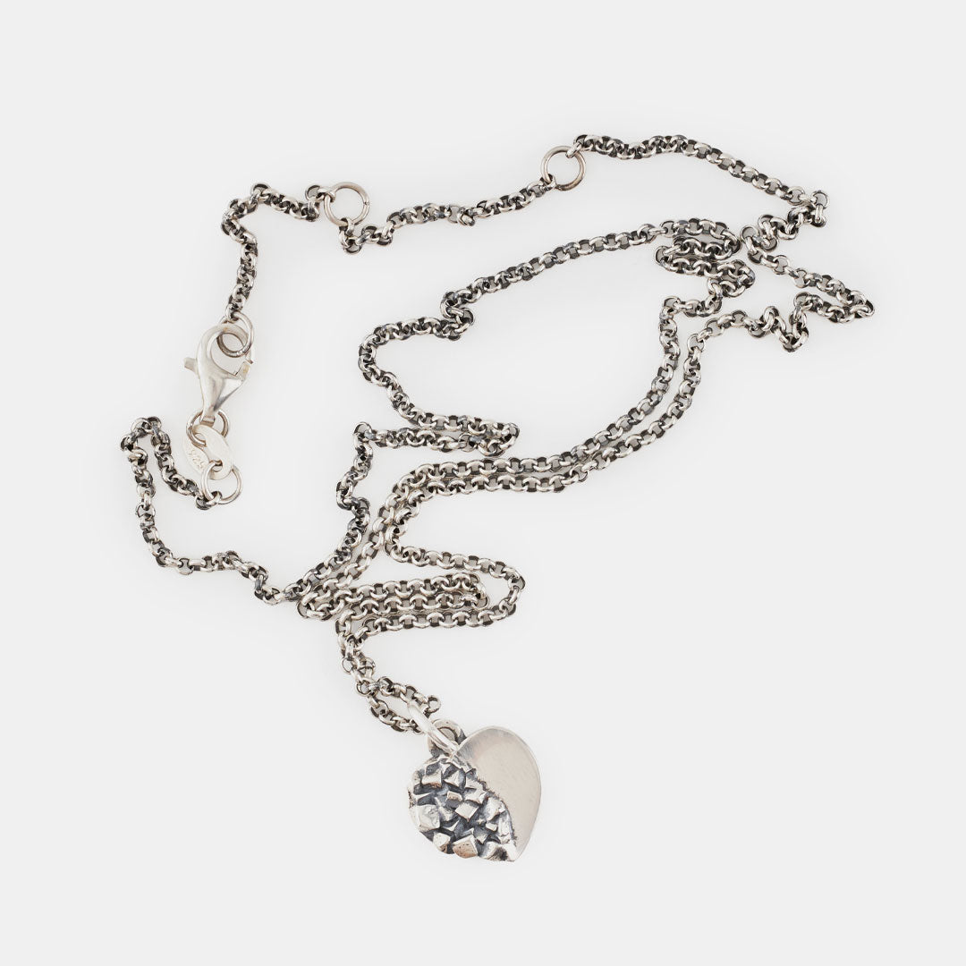 Silver Cubic Heart Necklace - Serge DeNimes