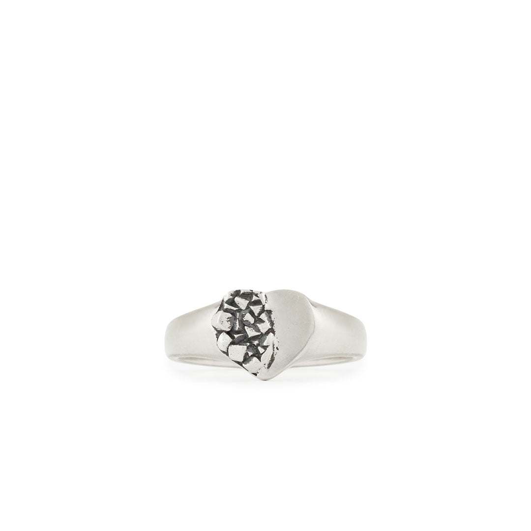Silver ring online heart shape