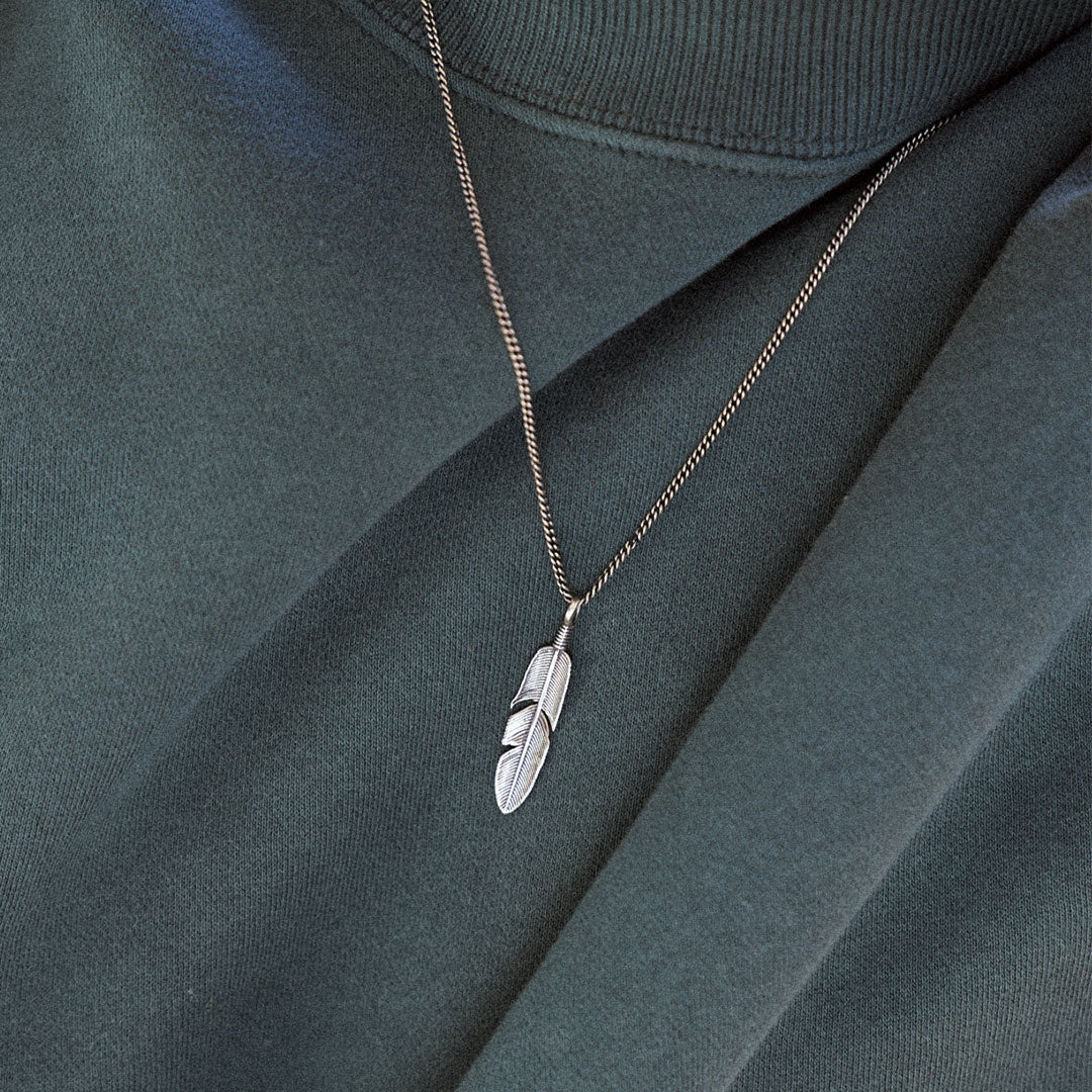 Silver Ethereal Feather Necklace - Serge DeNimes