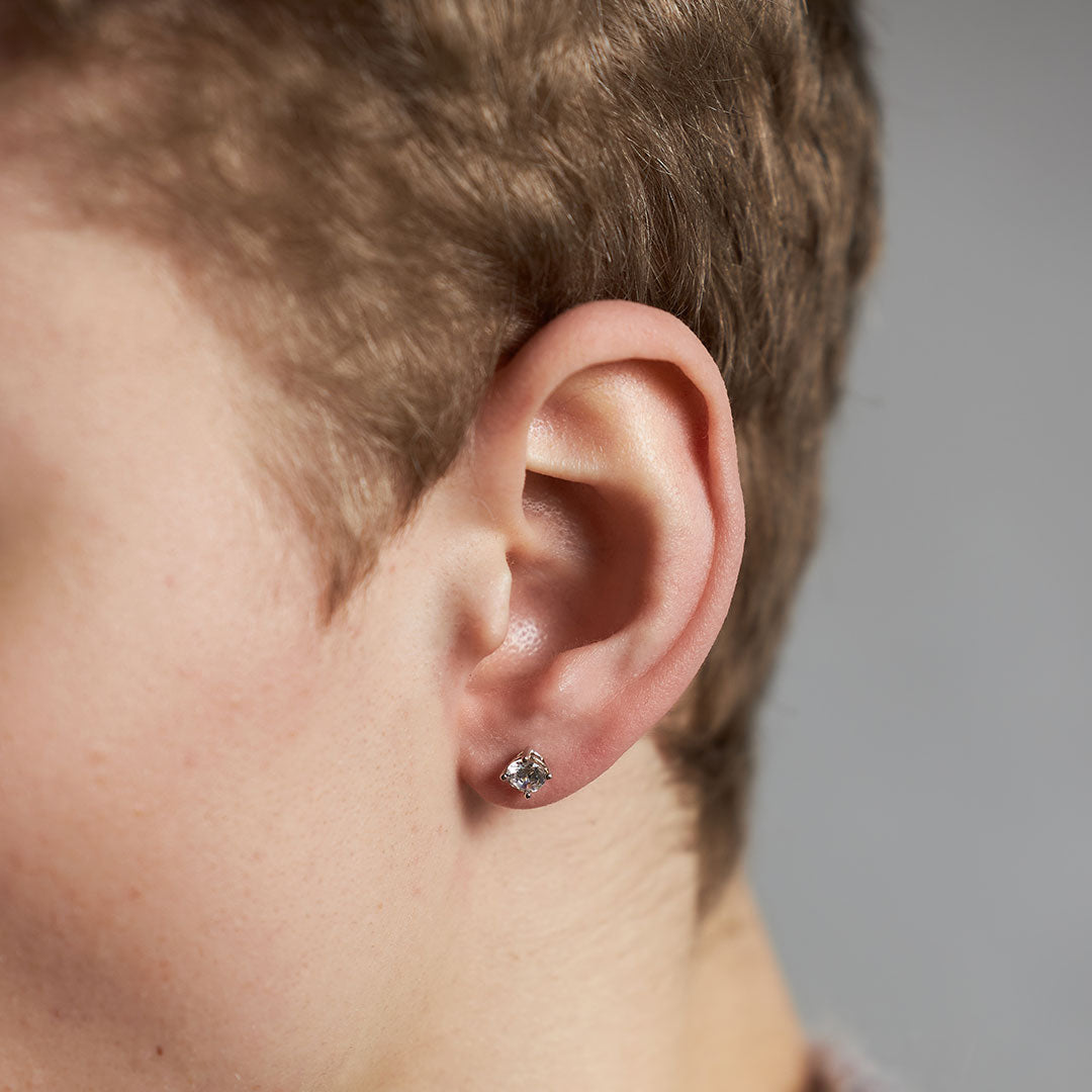 Silver Gem Stud Earring Silver Gem Stud Earring