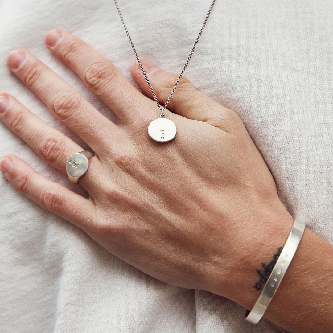 Silver Minimal Hallmark Necklace Silver Minimal Hallmark Necklace - Serge DeNimes