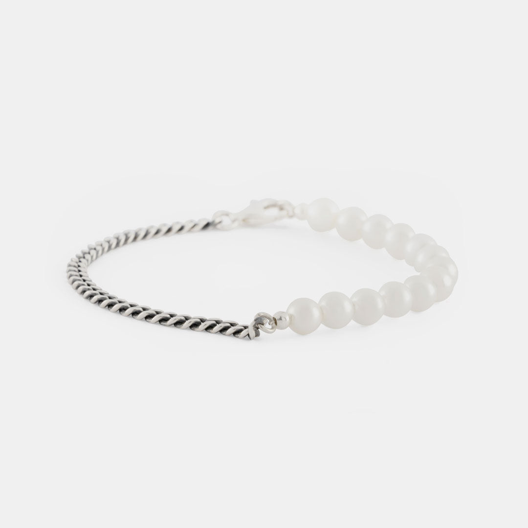 Silver Pearl Chain Bracelet