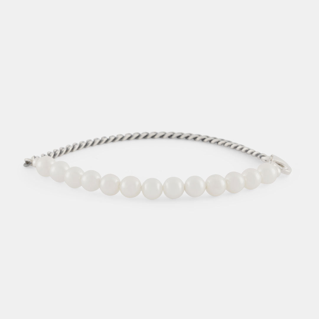 Silver Pearl Chain Bracelet