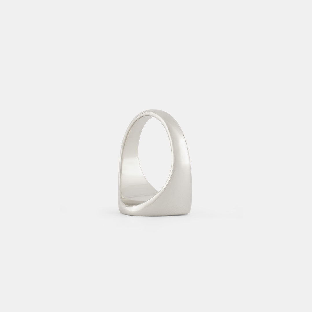 Silver Round Signet Ring