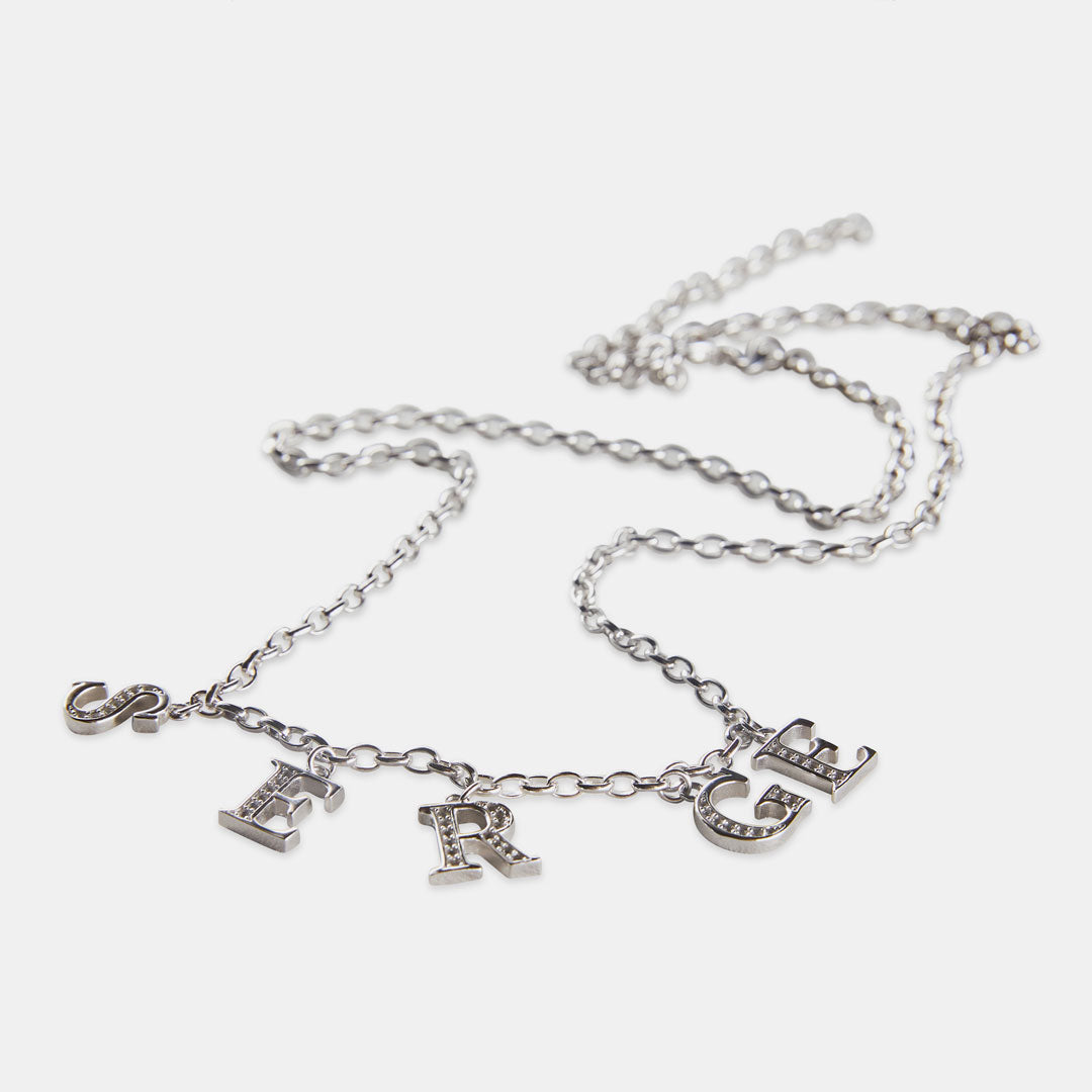 Silver Serge Alphabet Gem Necklace