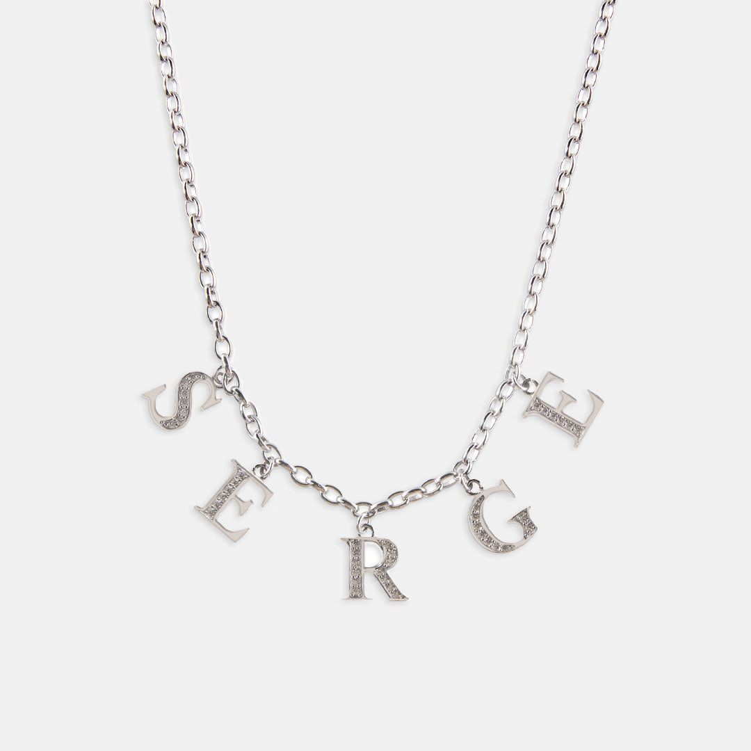 Silver Serge Alphabet Gem Necklace Silver Serge Alphabet Gem Necklace