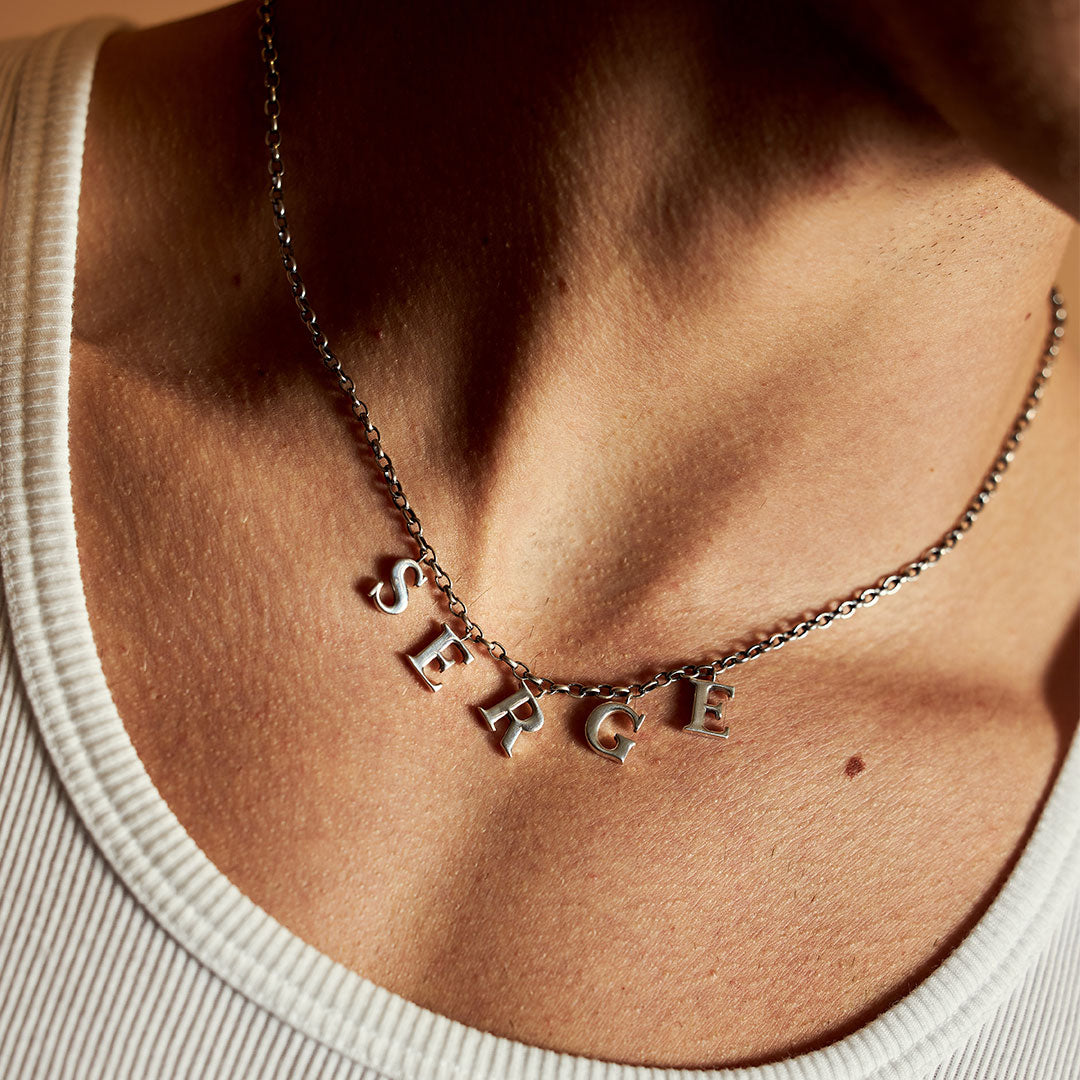 Silver Serge Alphabet Necklace