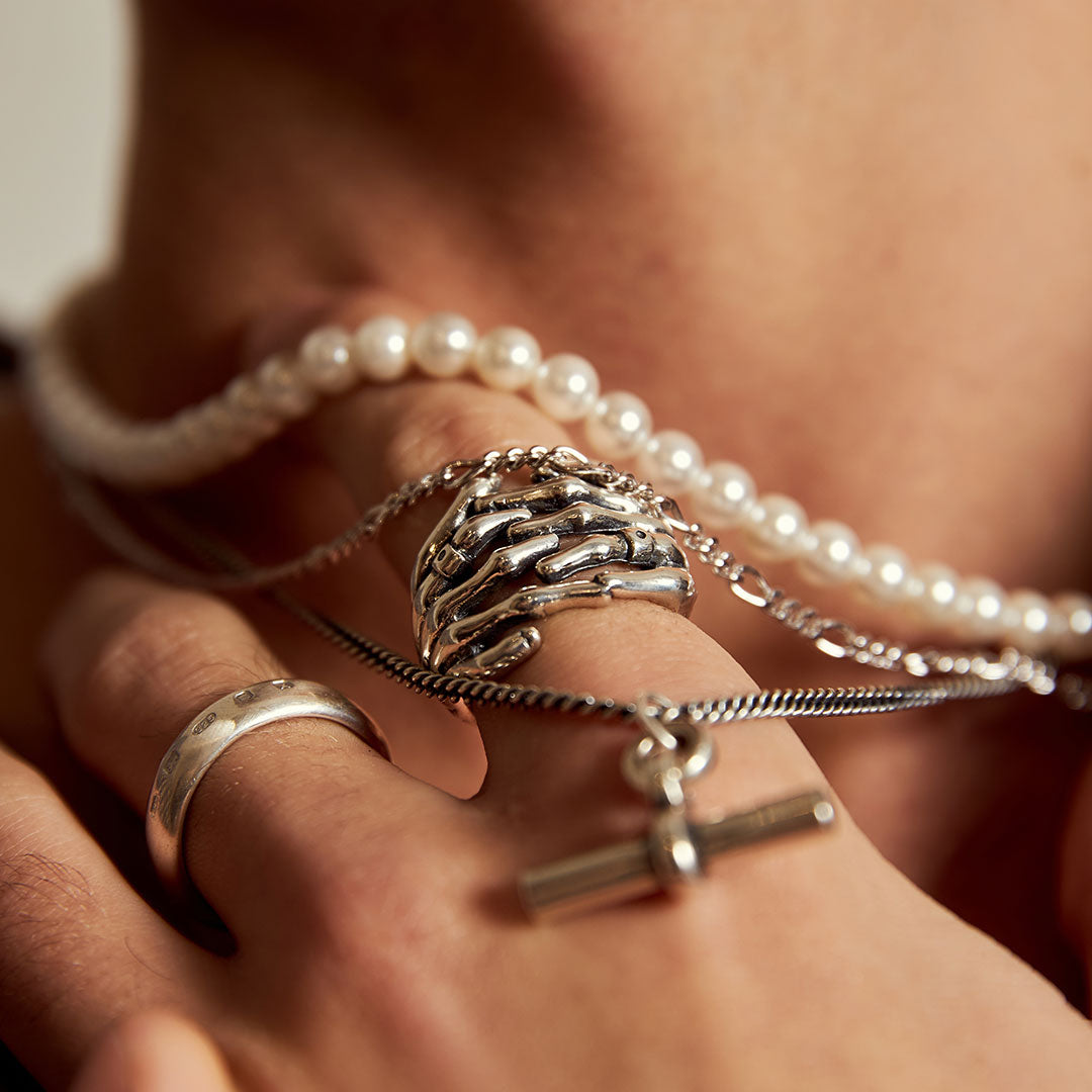 Silver Skeleton Hands Ring Silver Skeleton Hands Ring - Serge DeNimes