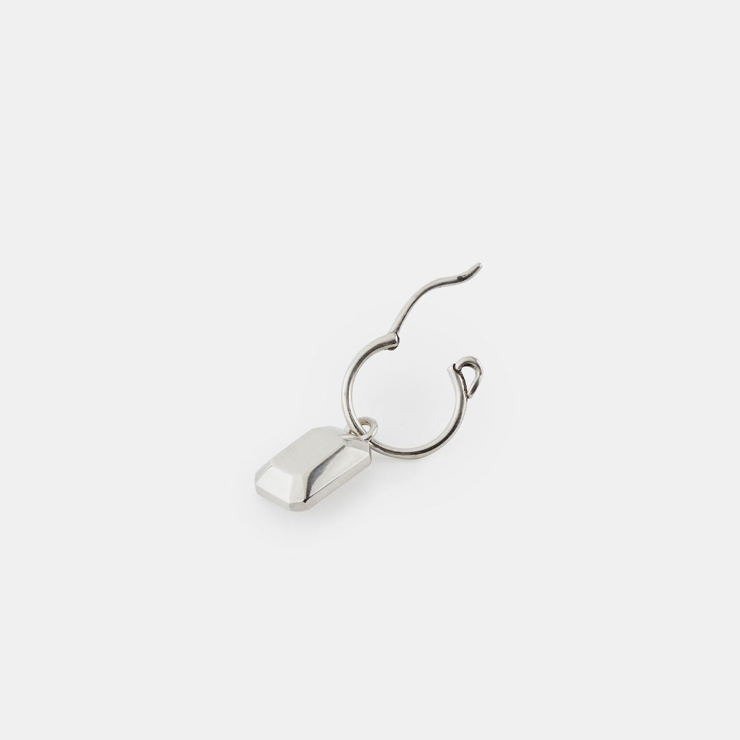 Silver Solid Gem Earring Silver Solid Gem Earring