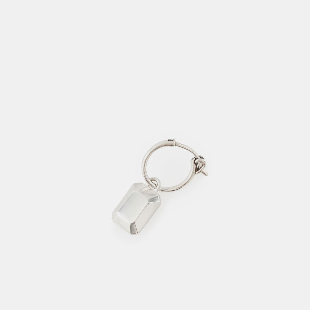 Silver Solid Gem Earring Silver Solid Gem Earring