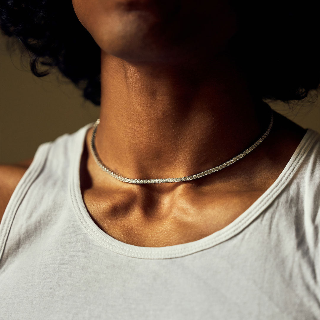 Silver Tennis Chain Necklace Silver Tennis Chain Necklace - Serge DeNimes