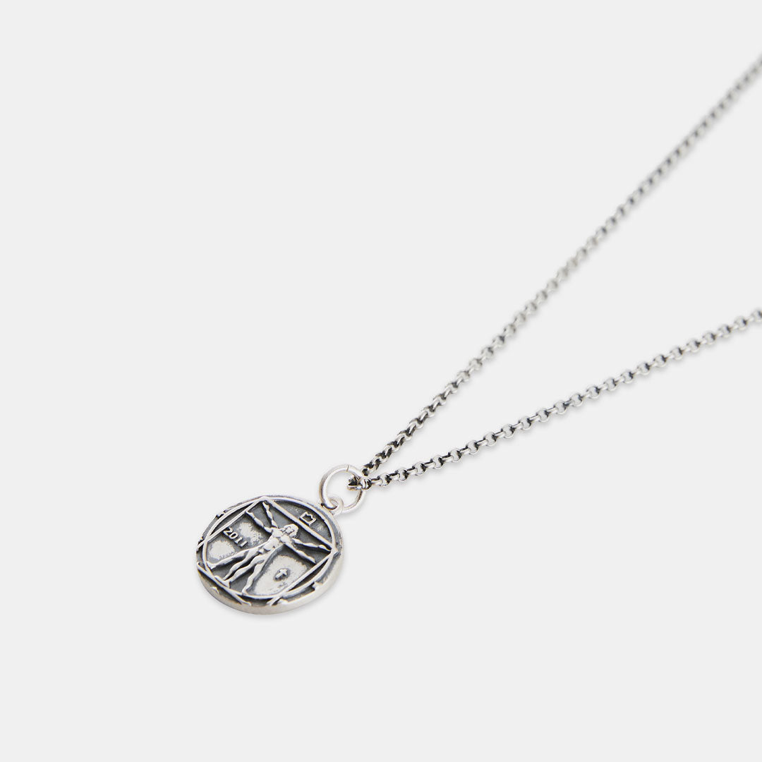 Silver Vitruvian Man Necklace Silver Vitruvian Man Necklace
