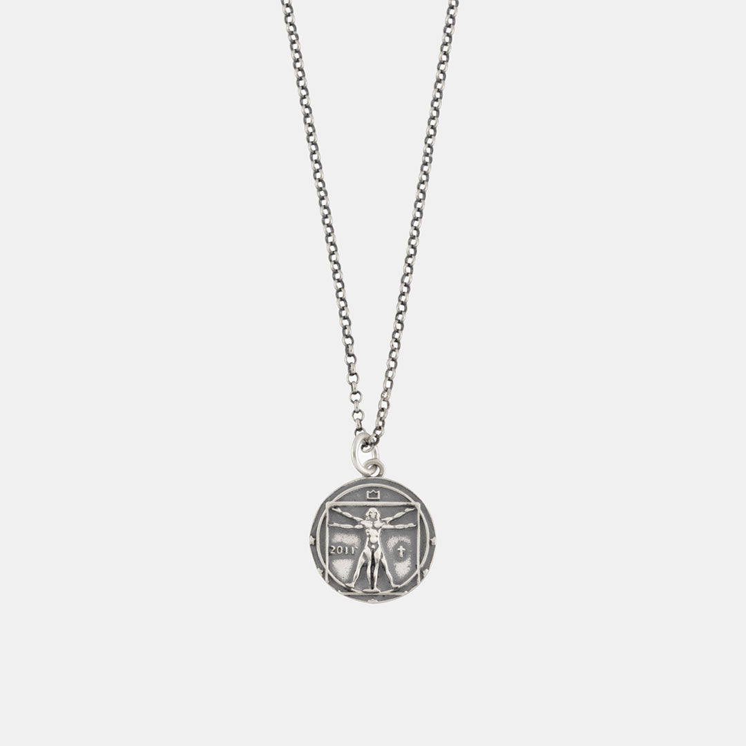 Silver Vitruvian Man Necklace Silver Vitruvian Man Necklace