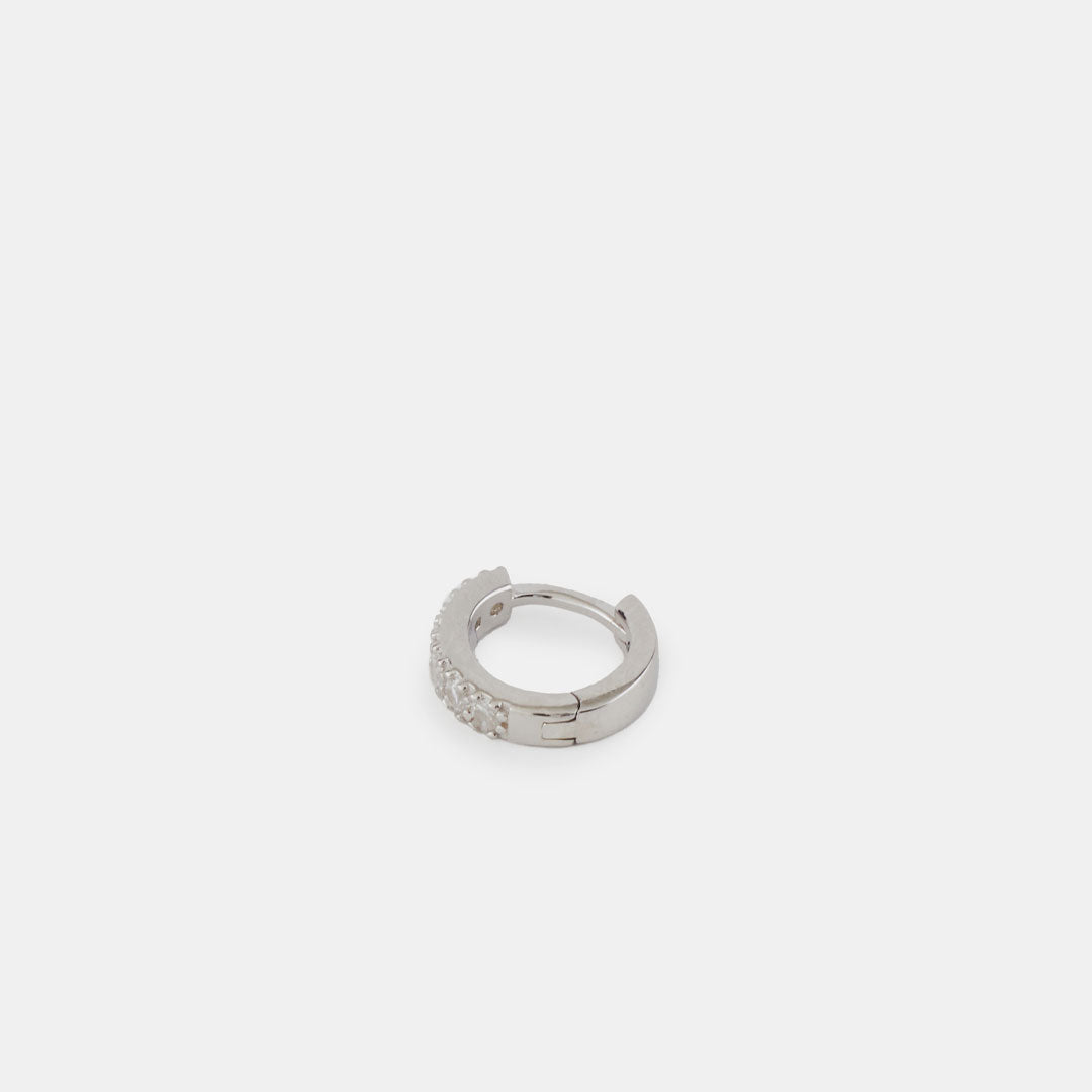 Silver Zirconia Hoop Earring - Serge DeNimes