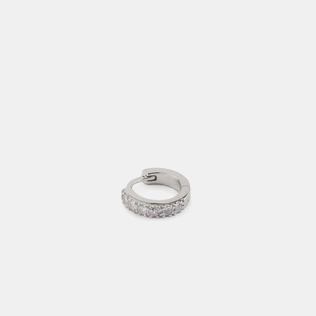 Silver Zirconia Hoop Earring - Serge DeNimes