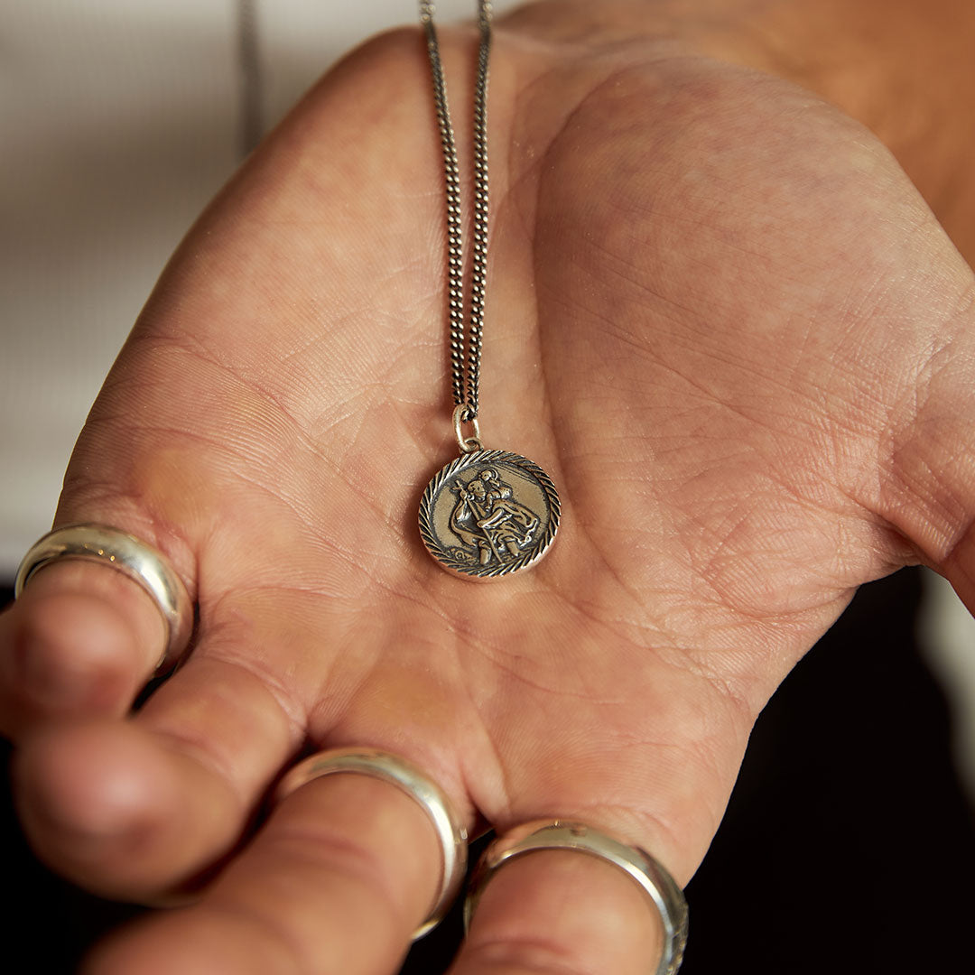 Silver St Christopher Necklace