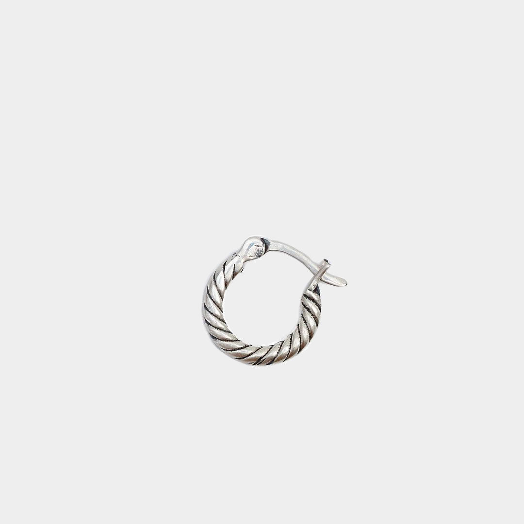 Silver Twist Hoop Earring - Serge DeNimes