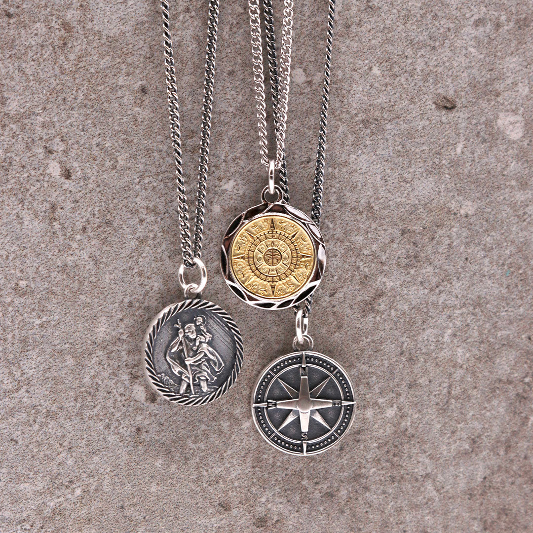 Silver Compass Necklace - Serge DeNimes