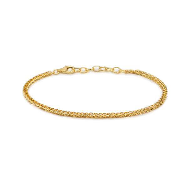 Gold 2.6mm Square Spiga Bracelet
