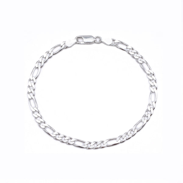 Silver 4mm Curb Figaro Bracelet - Serge DeNimes