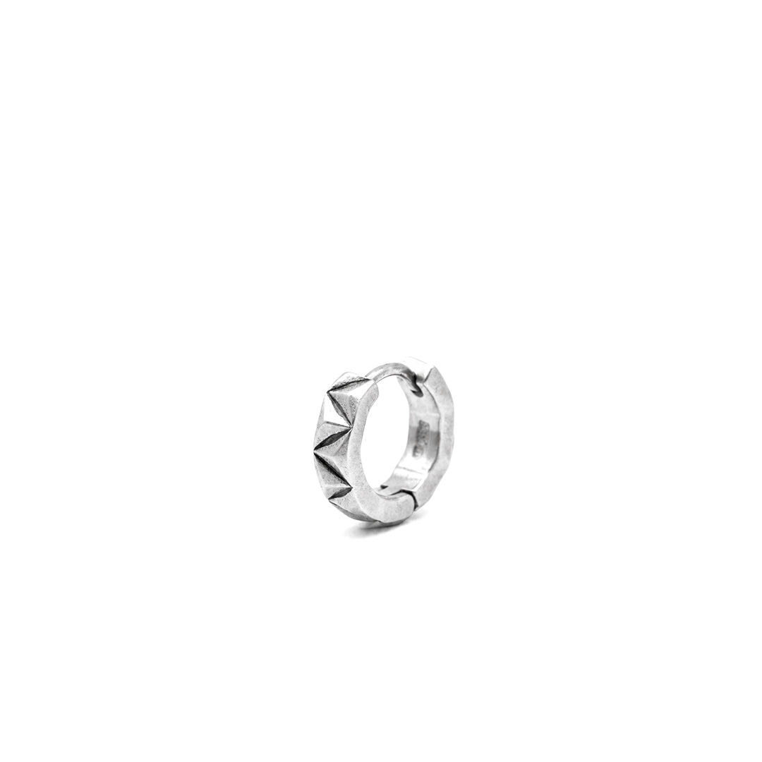 Silver Abstract Hoop Earring