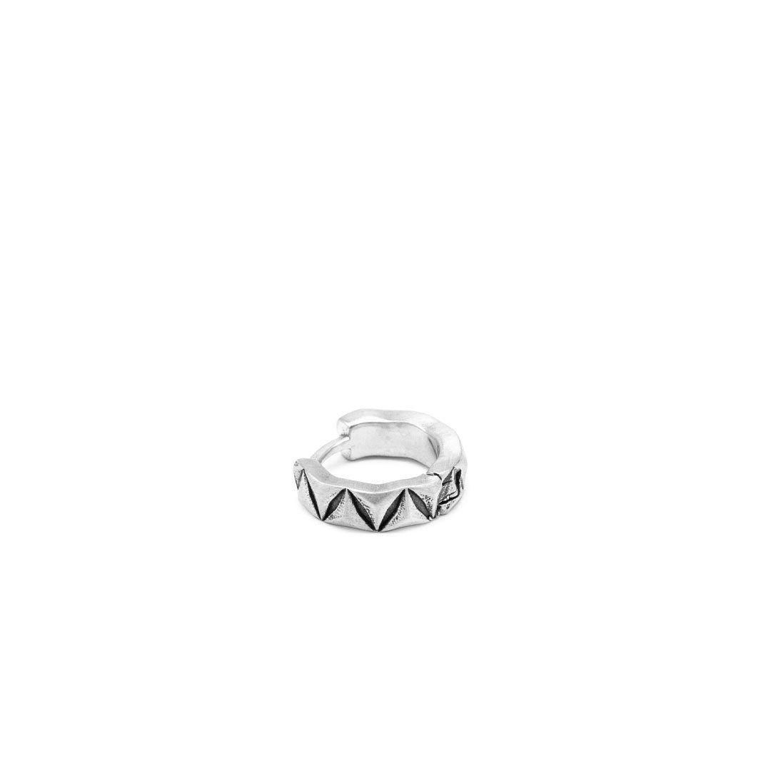 Silver Abstract Hoop Earring
