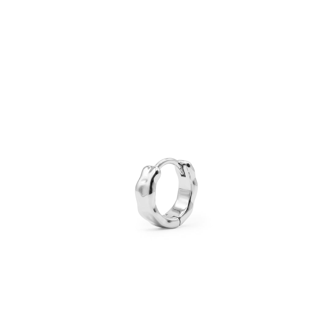 Silver Attrition Hoop Earring - Serge DeNimes