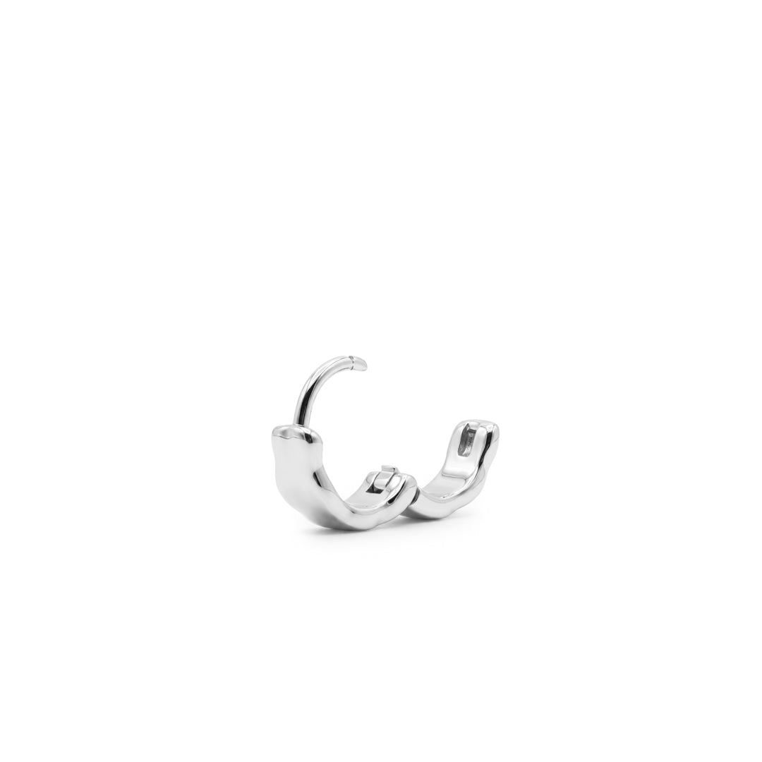 Silver Attrition Hoop Earring - Serge DeNimes