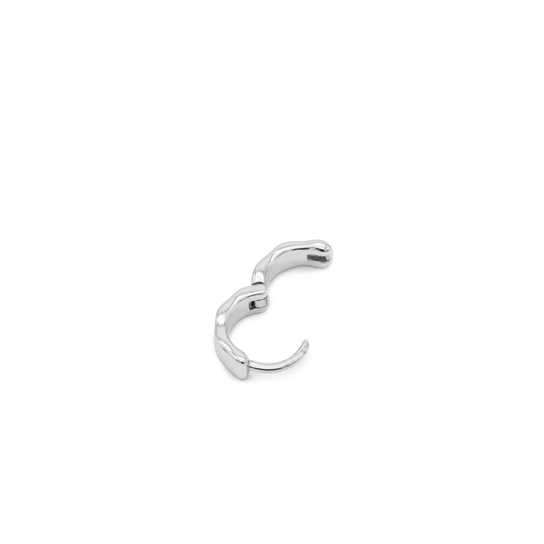 Silver Attrition Hoop Earring - Serge DeNimes