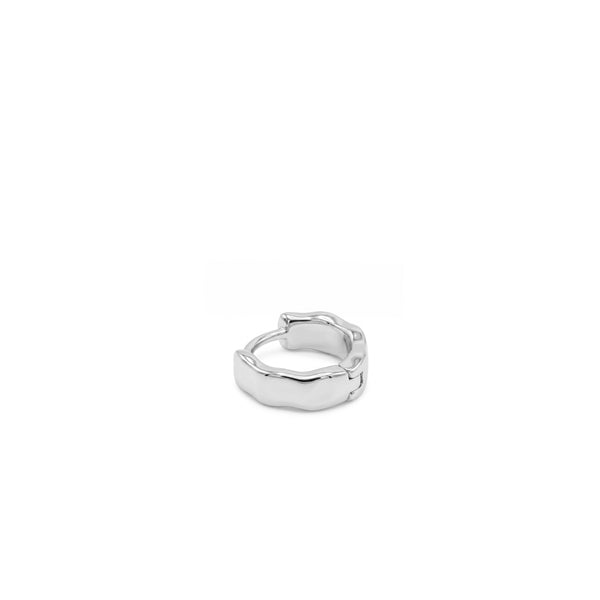 Silver Attrition Hoop Earring