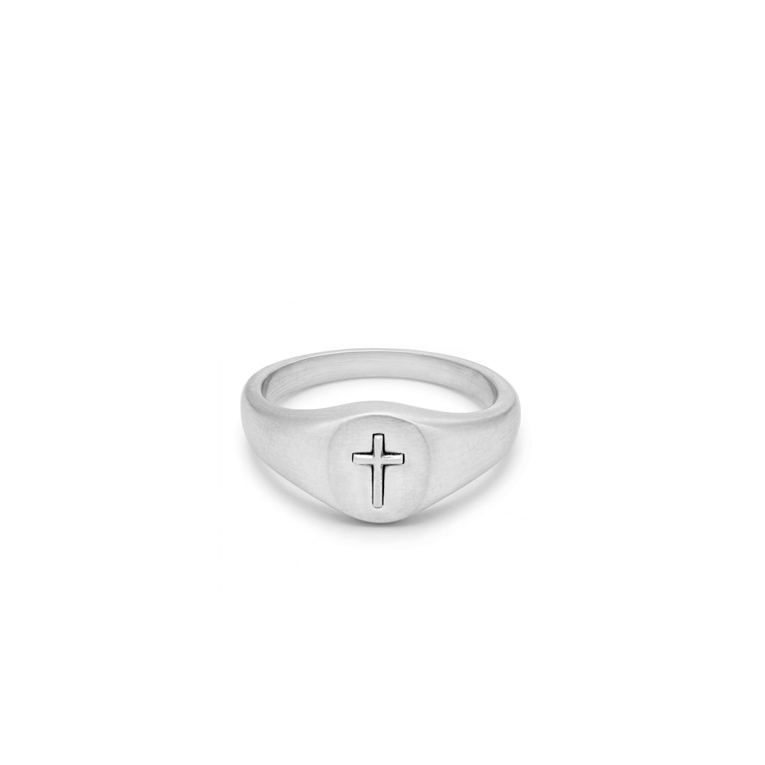 Silver Cross Signet Ring - Serge DeNimes