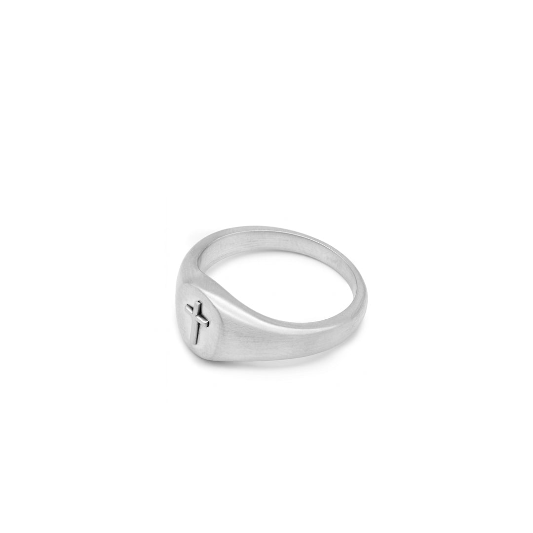 Silver Cross Signet Ring - Serge DeNimes