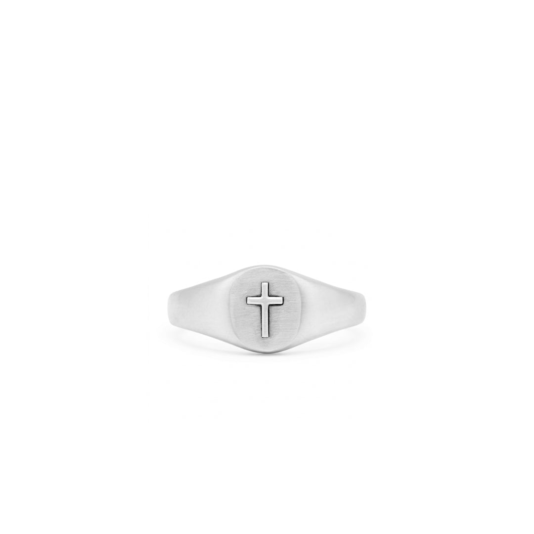 Silver Cross Signet Ring - Serge DeNimes