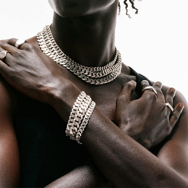 Silver 10mm Curb Bracelet - Serge DeNimes