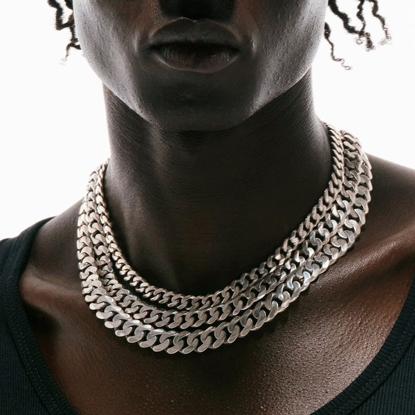 Silver 10mm Curb Chain - Serge DeNimes