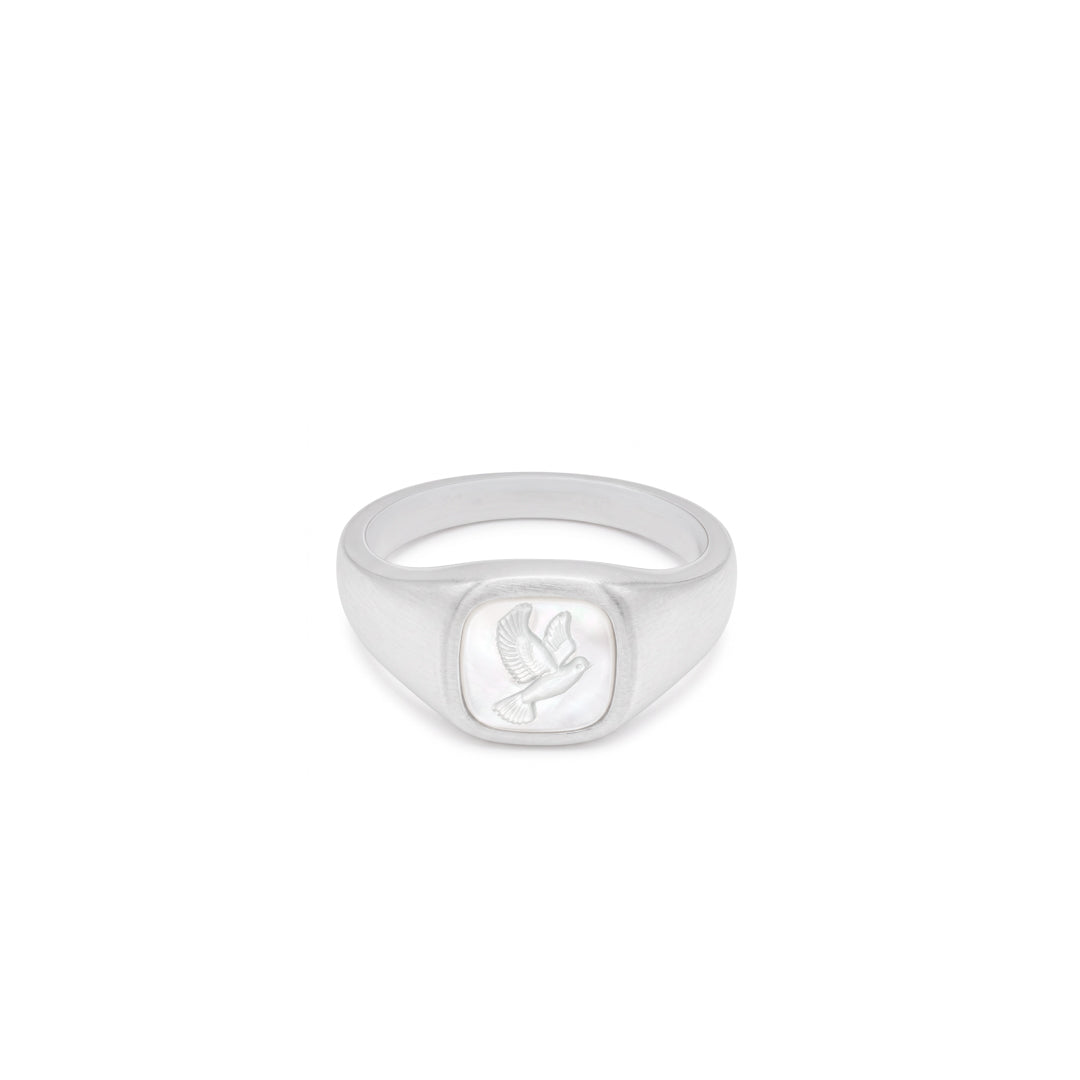 Silver Dove Cameo Ring