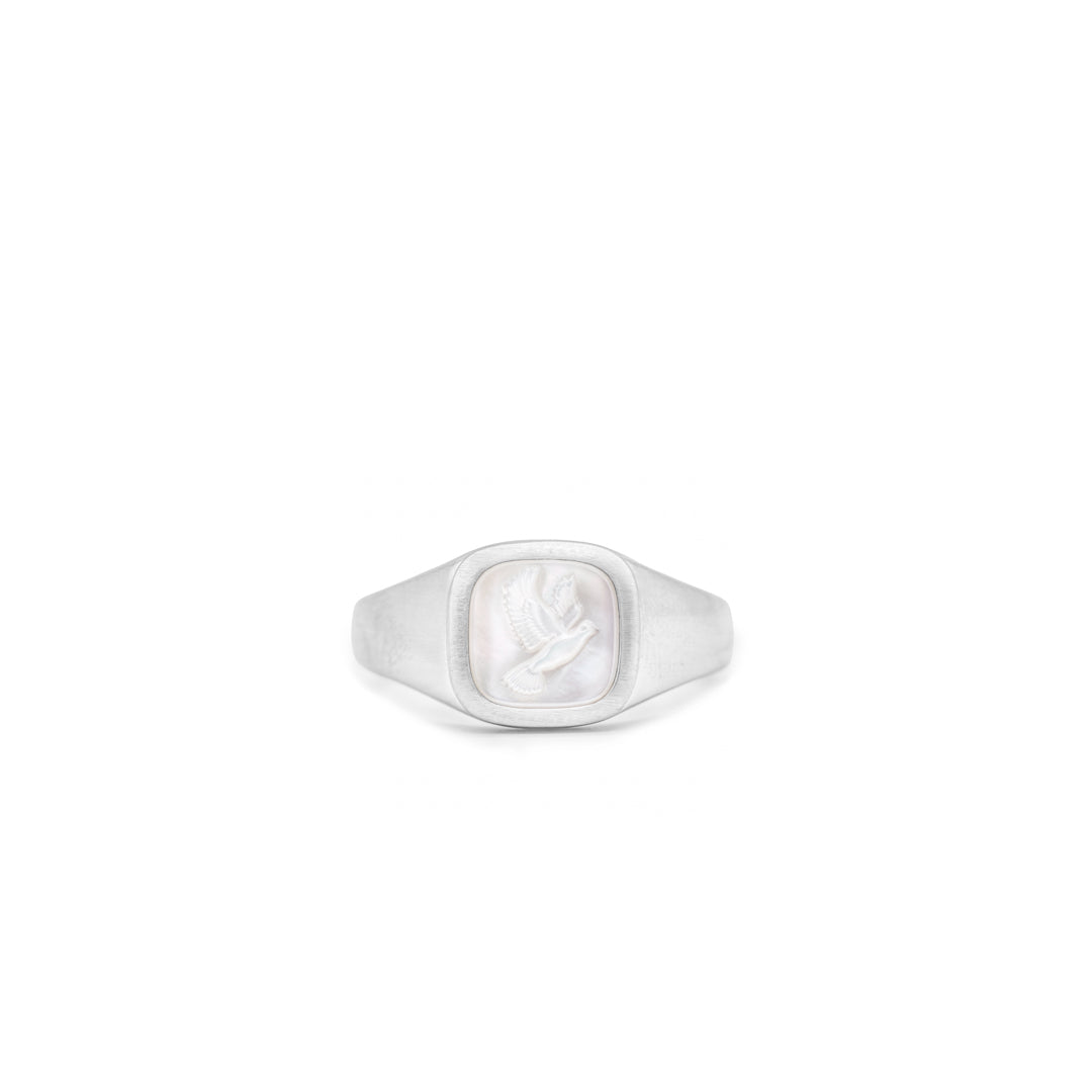 Silver Dove Cameo Ring