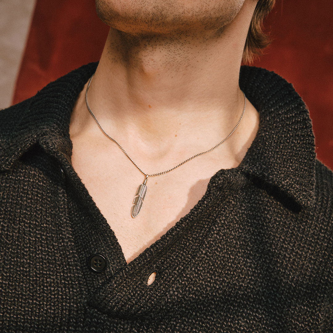 Silver Ethereal Feather Necklace | 925 Sterling Silver | Serge DeNimes