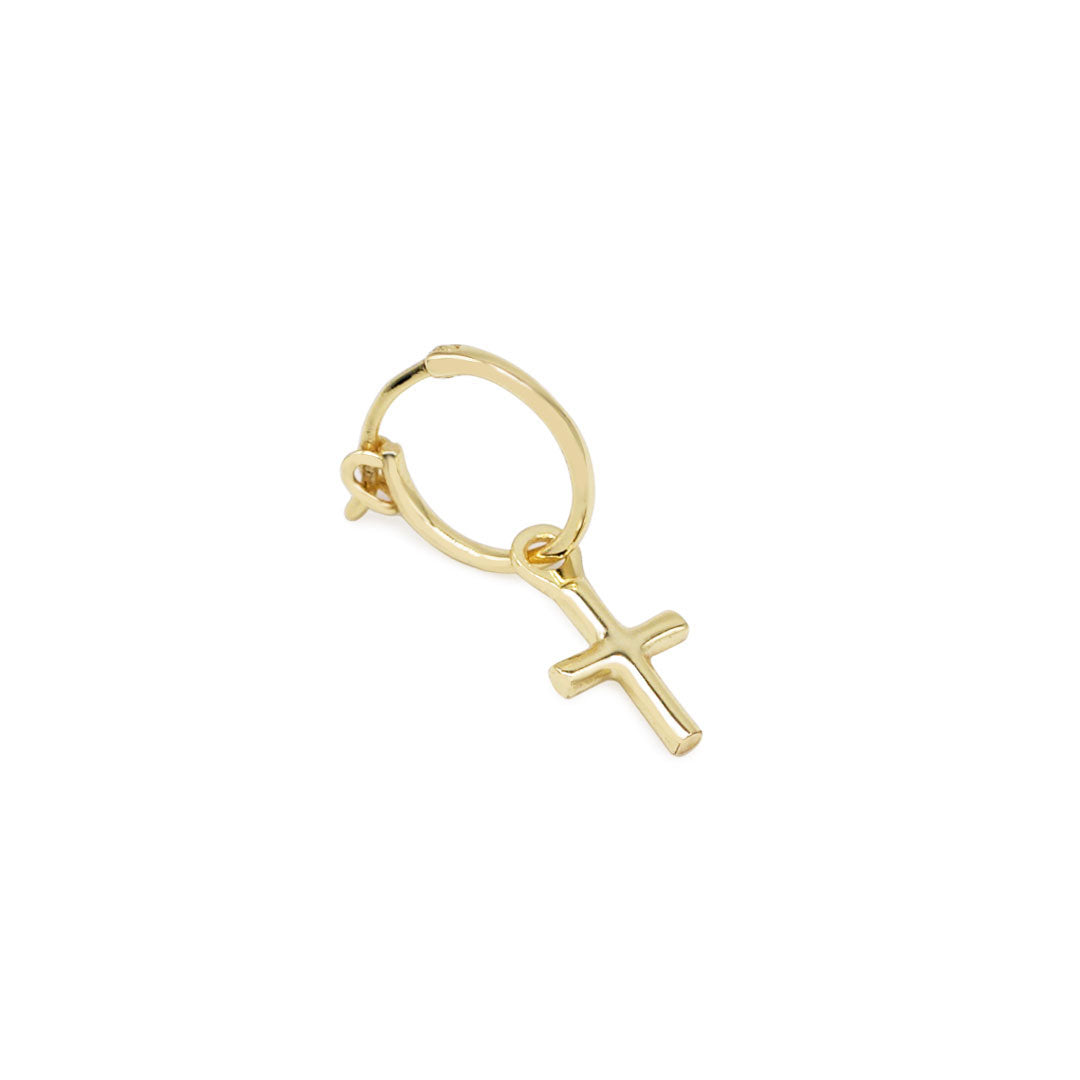 Gold Cross Pendant Earring - Serge DeNimes